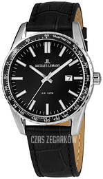 Jacques Lemans Liverpool Czarny/Skóra Ø44 mm 1-2022A