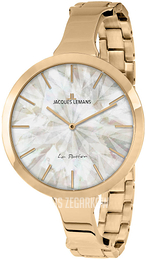 Jacques Lemans La Passion Biały/Stal w odcieniu złota Ø44 mm 1-2032G