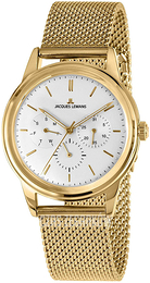 Jacques Lemans Retro Classic Biały/Stal w odcieniu złota Ø39 mm 1-2061J