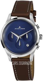 Jacques Lemans Retro Classic Niebieski/Skóra Ø38 mm 1-2067C