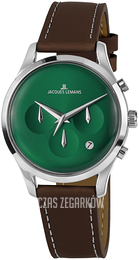 Jacques Lemans Retro Classic Zielony/Skóra Ø38 mm 1-2067D