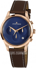 Jacques Lemans Niebieski/Skóra Ø38 mm 1-2067G