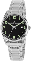 Jacques Lemans Liverpool Czarny/Stal Ø39 mm 1-2070C