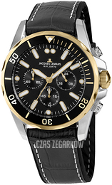 Jacques Lemans Liverpool Czarny/Guma Ø44 mm 1-2091D