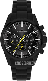 Jacques Lemans Liverpool Czarny/Stal Ø44 mm 1-2119F
