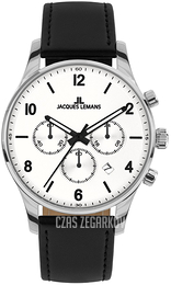 Jacques Lemans London Biały/Skóra Ø42 mm 1-2126B