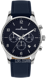 Jacques Lemans London Niebieski/Skóra Ø42 mm 1-2126C