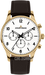 Jacques Lemans London Biały/Skóra Ø42 mm 1-2126E