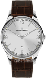 Jacques Lemans Classic Srebrny/Skóra Ø40 mm 1-2128B