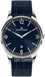 Jacques Lemans Classic Niebieski/Skóra Ø40 mm 1-2128C