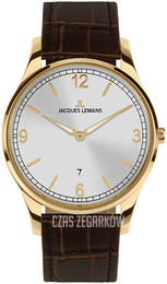 Jacques Lemans Classic Srebrny/Skóra Ø40 mm 1-2128D
