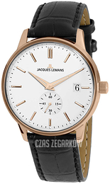 Jacques Lemans Retro Classic Biały/Skóra Ø40 mm N-215B