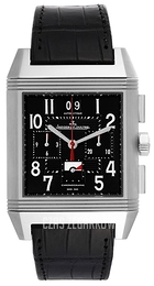 Jaeger LeCoultre Reverso Squadra World Chronograph Czarny/Skóra 50x35 mm 702T470
