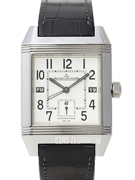 Jaeger LeCoultre Reverso Squadra Hometime Srebrny/Skóra 50.5x35 mm 7008420