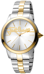 Just Cavalli Logo Srebrny/Stal w odcieniu złota Ø36 mm JC1L006M0125