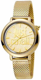 Just Cavalli Logo Żółte złoto/Stal w odcieniu złota Ø34 mm JC1L007M0065