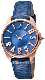 Just Cavalli Logo Niebieski/Skóra Ø34 mm JC1L008L0055