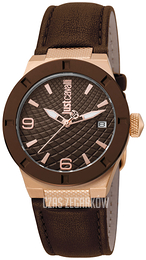 Just Cavalli Rock Brązowy/Skóra Ø34 mm JC1L017L0045