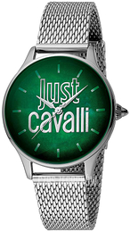 Just Cavalli Logo Zielony/Stal Ø34 mm JC1L032M0095