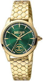 Just Cavalli Charming Zielony/Stal w odcieniu złota Ø32 mm JC1L087M0265