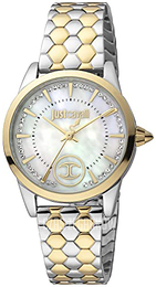 Just Cavalli Glam Biały/Stal w odcieniu złota Ø32 mm JC1L087M0285