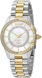 Just Cavalli Snake Biały/Stal w odcieniu złota Ø32 mm JC1L095M0285SET