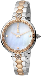 Just Cavalli Biały/Stal w kolorze różowego złota Ø34 mm JC1L128M0605
