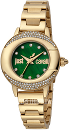 Just Cavalli Glam Chic Zielony/Stal w odcieniu złota Ø32 mm JC1L150M0065