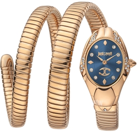Just Cavalli Signature Niebieski/Stal w kolorze różowego złota Ø22 mm JC1L185M0035