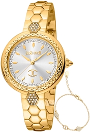 Just Cavalli Snake Szary/Stal w odcieniu złota Ø34 mm JC1L205M0055