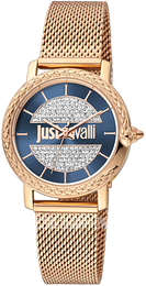 Just Cavalli Animalier Niebieski/Stal w kolorze różowego złota Ø32 mm JC1L212M0255