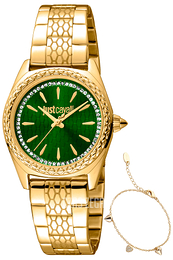 Just Cavalli Glam Zielony/Stal w odcieniu złota Ø30 mm JC1L239M0075
