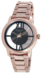 Kenneth Cole Czarny/Stal w kolorze różowego złota Ø40 mm 10024376