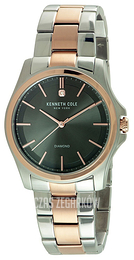 Kenneth Cole Diamond Czarny/Stal w kolorze różowego złota Ø44 mm 10027880