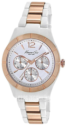 Kenneth Cole Classic Biały/Stal w kolorze różowego złota Ø38 mm KC0001
