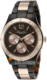 Kenneth Cole Classic Czarny/Stal w kolorze różowego złota Ø38 mm KC0003