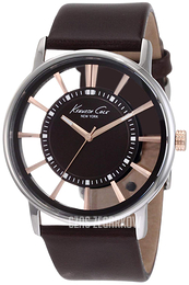 Kenneth Cole Transparency Brązowy/Skóra Ø44 mm KC14994002