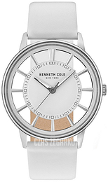 Kenneth Cole Transparency Biały/Skóra Ø44 mm KC14994004