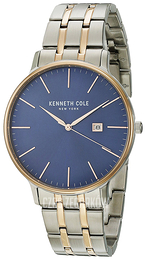 Kenneth Cole Classic Niebieski/Stal w kolorze różowego złota Ø42 mm KC15095002