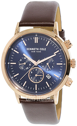 Kenneth Cole Multifunction Niebieski/Skóra Ø44 mm KC50228002