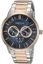 Kenneth Cole Dress Sport Niebieski/Stal w kolorze różowego złota Ø43 mm KC50691001