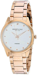 Kenneth Cole Biały/Stal w kolorze różowego złota Ø36 mm KC50938002