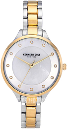 Kenneth Cole Biały/Stal w odcieniu złota Ø36 mm KC51058001