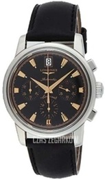 Longines Heritage Czarny/Skóra Ø38.5 mm L1.641.4.52.2