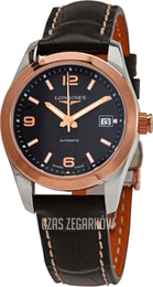 Longines Conquest Czarny/Skóra Ø29.5 mm L2.285.5.56.3