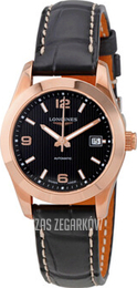 Longines Conquest Ladies Czarny/Skóra Ø29.5 mm L2.285.8.56.3