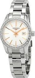 Longines Conquest Classic Srebrny/Stal Ø34 mm L2.386.0.72.6