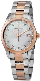 Longines Conquest Classic Biały/Stal w kolorze różowego złota Ø34 mm L2.386.3.87.7