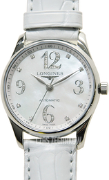 Longines Master Biały/Skóra Ø36 mm L2.518.4.88.2