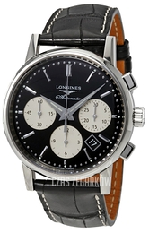 Longines Heritage Czarny/Skóra Ø39 mm L2.733.4.92.0